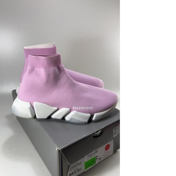 women's Recycled pink White Knit Speed 2.0 Stretch Sock Sneakers E605 - Picture 2 of 12